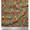 thumbnail image 1 of Soimoi Poly Georgette Fabric Coral,Starfish & Turtle Ocean Print Sewing Fabric Yard 42 Inch Wide, 1 of 3