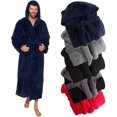 thumbnail image 1 of Mens Luxury Robe Hooded Big and Tall - Long Plush Fleece Bath Robe with Hood and Pockets- Gift Men and Teens, 1 of 5