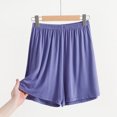 thumbnail image 2 of Timegard Womens Shorts Cotton Linen Elastic Waist Solid Color Summer Knee Length Trousers with Pockets, 2 of 6