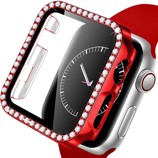 Apple Watch Case Series 7 41mm Bling Rhinestone Apple Watch Protective Case Bumper Frame Screen Protector Case Cover for Women Girl iWatch Series 41mm