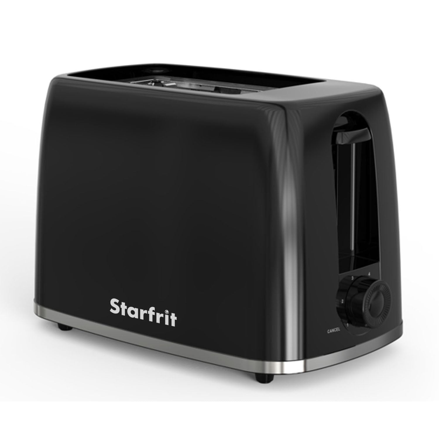Starfrit 2-Slice Toaster, Black with 6 Browning Settings, Automatic Shut-Off