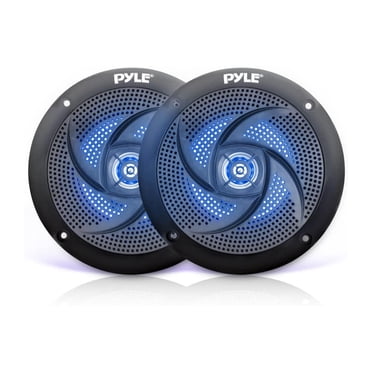 Pyle PLMRS63BL 6.5 Inch Waterproof Low Profile Marine Speakers, Black (2 Pack)