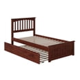 thumbnail image 3 of Mission Twin XL Platform Bed with Matching Footboard & Twin XL Trundle in Walnut, 3 of 14