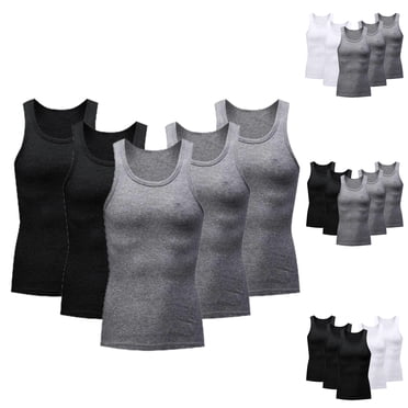 VBTAPA Chandails de Compression pour Hommes, Lot de 5, Débardeur Athlétique Sans Manches, Léger, Course, Sport, Entraînement, Couche de Base, sous-Maillots, Liquidation, Blanc, M