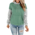 thumbnail image 4 of MeetoTime Hoodie à Blocs de Couleur pour Femmes Automne Polaire Manches Longues Col Rond Sweat à Capuche Surdimensionné Pull, 4 of 6