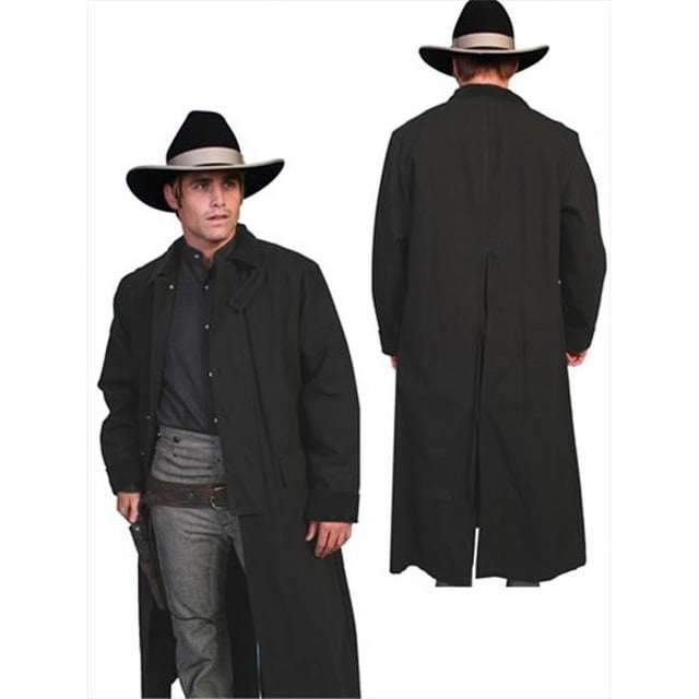 Scully RW107-BLK-L Mens Rangewear Canvas Duster Jacket- Black- Large