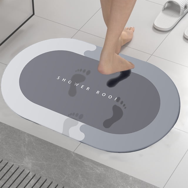 RYRDWP Diatomaceous Bath Rug Super Absorbent Quick Dry Rubber Backing Non Slip Washable Bathroom Floor Mats Shower Rug For In Front Of Bathtub Shower Room 16x24