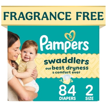 Pampers Swaddlers Diapers, Size S2 (10-22 lbs), 84 Count, Absorbent, Keeps Baby Dry and Comfortable, Pediatrician Recommended Skin Safe Disposable Baby Diaper