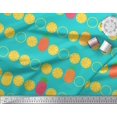 thumbnail image 2 of Soimoi Tissu en Poly Georgette Vert Imprimé Tranches de Pin et Citron au Mètre 52 Pouces de Large, 2 of 5