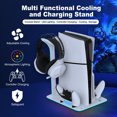 thumbnail image 2 of Support pour PS5 Slim avec Station de Refroidissement et Station de Recharge pour Manettes, Base Multifonctionnelle de Dissipation de Chaleur pour Hôte, Chargement de Manettes de Jeu et Support de Rangement pour Disques, 2 of 7