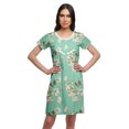 thumbnail image 1 of Moomaya Chemise de Nuit à Manches Courtes Imprimée pour Femmes, Col Rond, en Coton, Vêtement de Nuit, 1 of 5