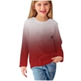 thumbnail image 2 of RXIRUCGD Chemises à Manches Longues pour Filles, Col Rond Mignon, Blouses Décontractées Élégantes, Rouge, Taille : 9 Ans, 2 of 7