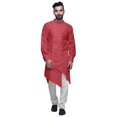 thumbnail image 1 of Atasi Solid Designer Long Kurta Shirt Asymmetric Cut Full Sleeve Kurta For Men-XXXX-Large, 1 of 6