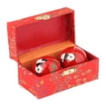 thumbnail image 2 of QualitChoice 2 Pieces Massage Balls with Storage Balls Box Baoding for Middle Aged People Gossip Blue Panda Red Diameter 42mm, 2 of 6