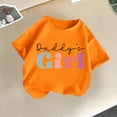 thumbnail image 2 of Économies d'Été! SROBPTY Garçons Filles T-Shirts à Manches Courtes Hauts, Été Garçons et T-Shirt à Col Rond à Manches Courtes pour Enfants Moyens et Grands Robe d'Été Décontractée à Demi-Manches Orange, 6 Ans, 2 of 3