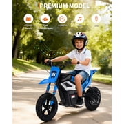 Kojooin 24V Kids Electric Dirt Bike, 350W Motorcycle with 10 MPH Max Speed, Rear Suspension, Twist Grip Throttle and Rubber Tires