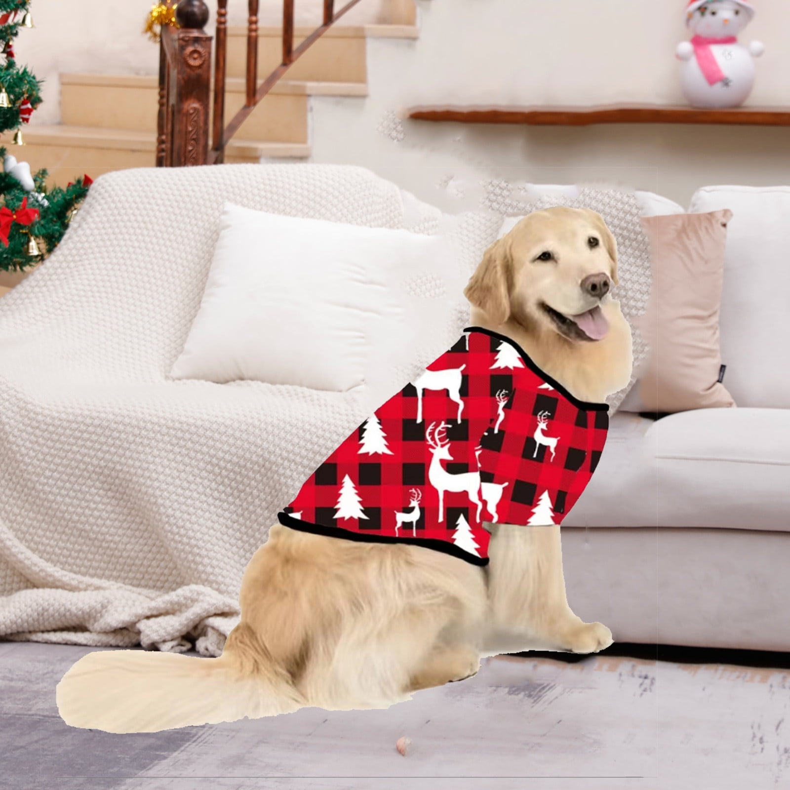 Pet Apparel Female Dog Christmas Outfit EGNMCR Christmas Pajamas For Family, For Christmas Parent-Child Outfit