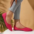 thumbnail image 4 of Xfvqtps Ballerines pour Femmes à Bout Pointu en Suède, Chaussures Décontractées à Enfiler avec Semelle Intérieure Coussinée, Ballerines de Travail Confortables pour Femmes, Légères et Respirantes, Rose Vif, 4 of 6
