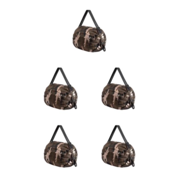 Youkk Foldable Storage Bag Convenient Travel Companion Reusable Foldable Storage Bags coffee camouflage 5Set