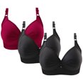 thumbnail image 1 of Padded Bralette Women Full-Coverage Bra Feature V-Neck Full-Figure Bra Style W-250 Red S, 1 of 4