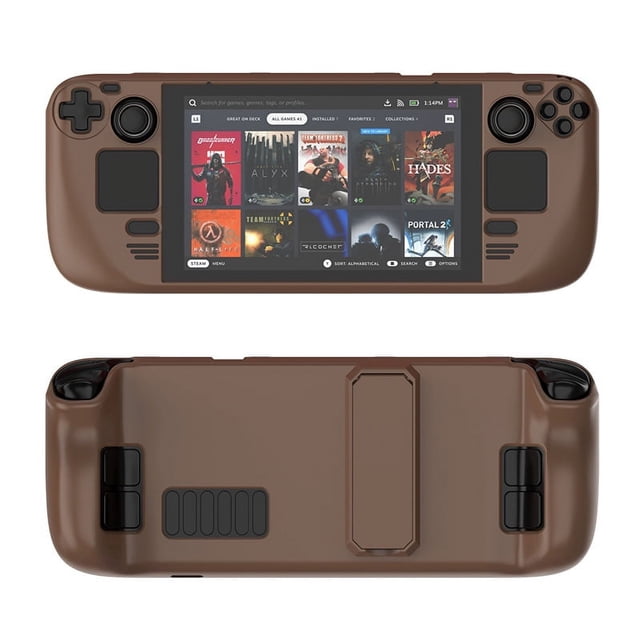 Étui de Protection avec Support pour Steam Deck OLED - Coque PC Colorée, Prise en Main Douce pour la Peau, Béquille Ajustable (Couleurs Multiples)