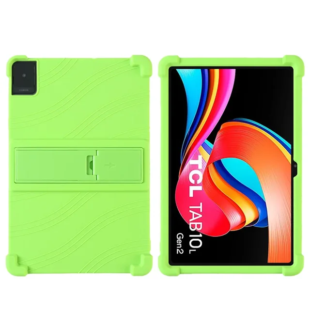 Étui pour Tablette TCL TAB 10 Gen 2, Sécuritaire, Antichoc, Support en Silicone, Housse Verte TCL TAB 10 Gen 2