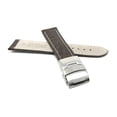 thumbnail image 4 of 24mm Leather Watch Strap Band Deployment Clasp Buckle and White Stitching, 4 of 7