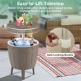 thumbnail image 4 of Gymax 10 Gallon Cooler Bar Table w/ Telescopic Tabletop 3-in-1 Coffee Table Ice Bucket, 4 of 10