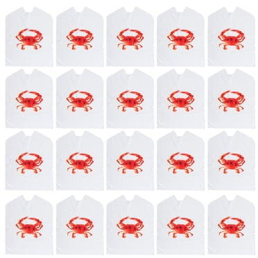 100pcs Crab Bib Lobster Bib Plastic Lobster Bibs For Adults Seafood Fest Party Bibs Clothing Protectors For Crawfish Lobster Seafood Boil Restaurants Or Home