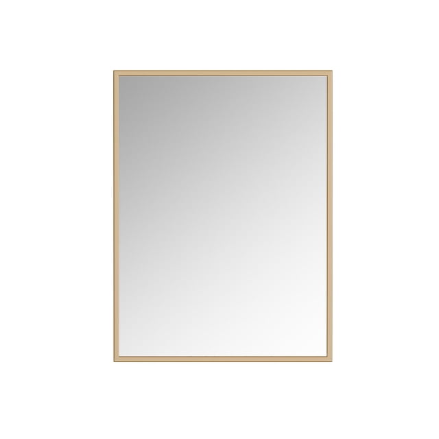 A&E Bath and Shower Tashi Gold Miroir de Salle de Bain 24x32 avec Cadre Métallique Rectangulaire en Fini Doré Enduit de Poudre, Entièrement Assemblé avec Crochets et Supports de Suspension Inclus, Idéal pour la Salle de Bain, la Chambre Ou le Couloir.