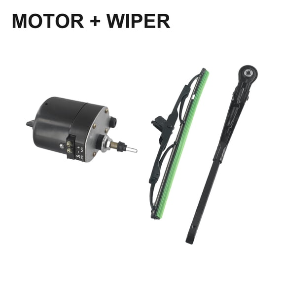 Chendee Moteur d'Essuie-glace 12V avec Lame pour Pêche-Bateau Caravane, Moteur + Essuie-glace
