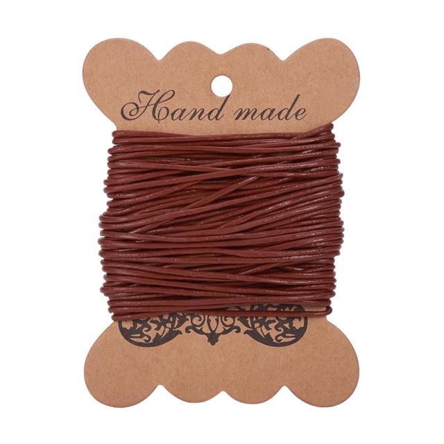 HAOAN 1Roll 21.9 Yards Genuine Round Leather String Cord 3mm Rope for Saddle Brown Leather String Cord for Making Necklaces Bracelets Braiding Wraps Crafts and Hobby Projects