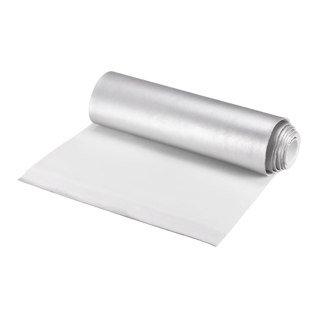 Unique Bargains Smooth Solid Color Faux Leather Sheets,PU Leather for DIY 20 x 135cm Silver Tone