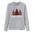 thumbnail image 2 of Blouse à Manches Longues Femme Haut de Noël Décontracté à Manches Longues Col Rond Chandail en Molleton Chandail Blouse, 2 of 4