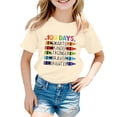 thumbnail image 1 of LUOGENLI T-Shirt pour Filles Enfants Mode Décontractée Imprimé Col Rond Ample Manches Courtes T-Shirt Haut Maxi Hauts Ensembles Filles Tenue 2 Pcs Été Jaune Pâle 12-13 Ans, 1 of 4