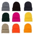 thumbnail image 3 of Beanie Elastic Warm Woolen Yarn Roll up Edge Skull Cap for Spring, 3 of 11