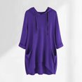 thumbnail image 2 of hotojiny Plus Size Spring Clothes for Women Soft High-Low Long Sleeve Rolled Sweatshirt Oversized Lightweight Hooded Drawstring Pullover, 2 of 3