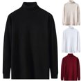 thumbnail image 4 of Men's Turtleneck Sweater Regular Fit Basic Long Sleeve Tee Shirts Solid Color Fall Knit Wear Casual Pullover, 4 of 4