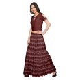 thumbnail image 2 of Moomaya Printed Two Piece Flared Skirt And Crop Top Rayon Ethnic Set For Girls, 2 of 6