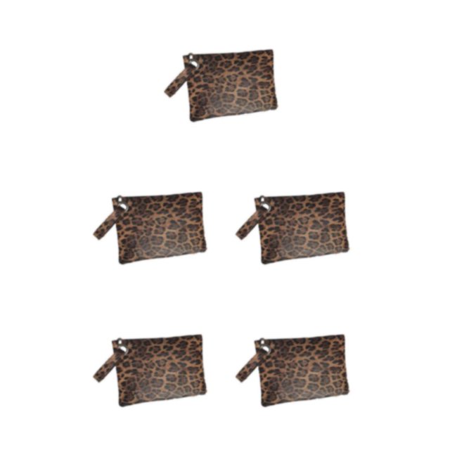 Transemion Fashionable Handbag Space-saving And Multicolored Woman Bags Durable PU Purse Designed Handbags Fashionable Bags Brown Leopard 5Set