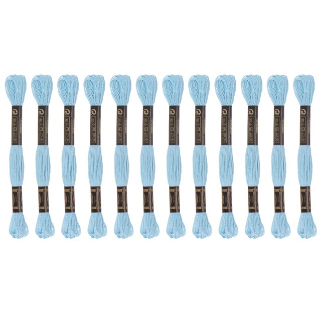 Unique Bargains Sky Blue Embroidery Floss, 8m Each, 12 Skeins