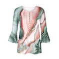 thumbnail image 4 of T-Shirt à Manches Courtes à Imprimé Floral Top Dames Bleu L, 4 of 5