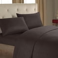 thumbnail image 2 of Coffee 4 Piece Fitted Sheet Set Bedding Comforter Cover Pillowcases Solid Color Imitation Satin Home Textile For Bedroom Hotel 89.7X101.9 Inches Coffee, 2 of 6