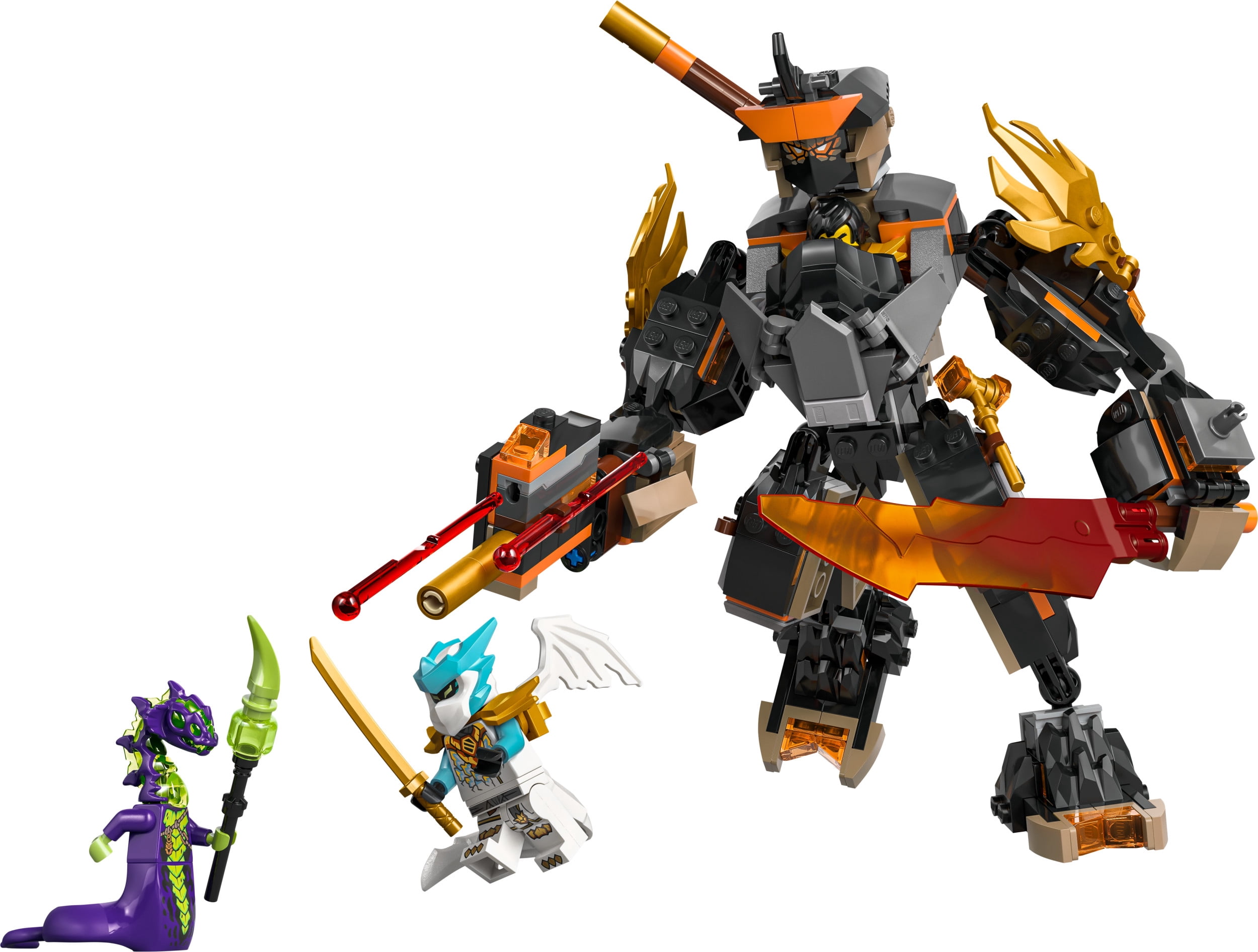 LEGO NINJAGO Cole’s Mission Mech & Dragon Zane Building Toy for Boys, Girls & Kids, Ages 7+ - Poseable Mech W/Cole, Acid Monster, & Zane Minifigures for Pretend Play - Gift Idea for Birthdays - 71854