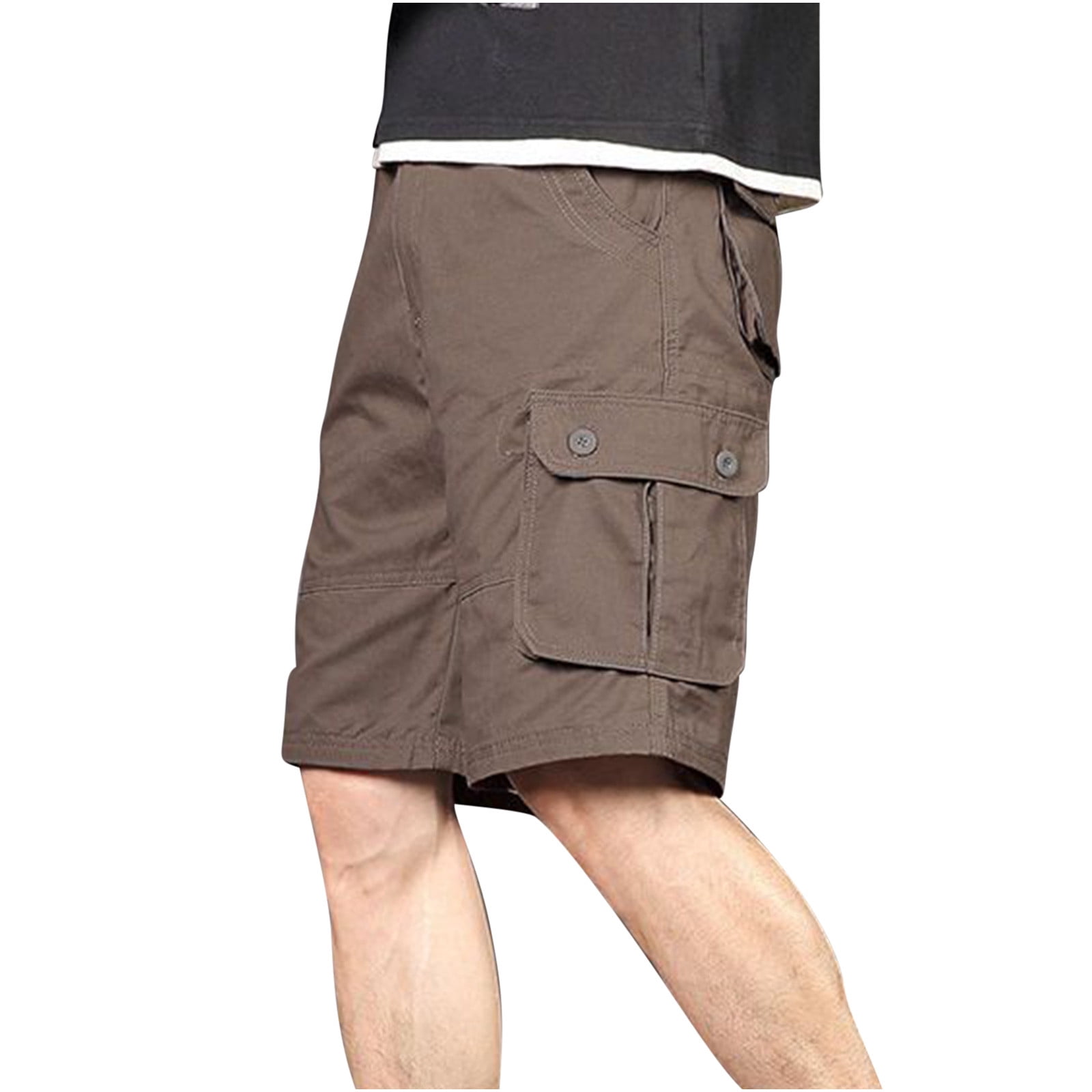 Shorts Cargo pour Hommes Coupe Décontractée Légers Courts Extérieur Multi-Poches Coton Travail Décontracté Randonnée Shorts pour Hommes