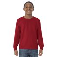 thumbnail image 1 of Jerzees Youth DRI-POWER Active Long Sleeve Crew T-Shirt, M, True Red, 1 of 3