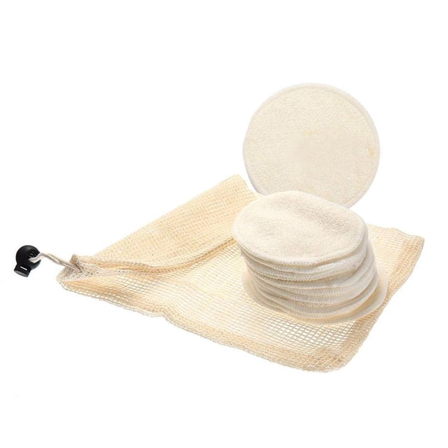 Ensemble de 12 Pcs de Mouchoirs de Maquillage en Fibre de Bambou Réutilisables pour le Nettoyage du Visage