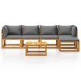 thumbnail image 3 of vidaXL 6 Piece Garden Lounge Set with Cushion Solid Acacia Wood, 3 of 12
