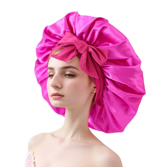 Decodeary Ruban de Satin Chapeau Rond Polyvalent Vie Aide Confortable et Respirant Rose Rouge