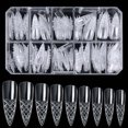 thumbnail image 2 of FSTDelivery Personal Care & Beauty Products Deals! Manicure Glazed Nails Fake Nails Boxed Transparent Trapezoidal Long Pointed Concave Crystal Nails, Christmas Birthday Gifts for Women on Clearance, 2 of 3